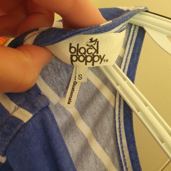 Blue & white striped bow crop top - Picture 3 of 3